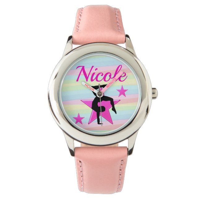 AWESOME PINK GYMNASTICS DESIGN WATCH (Front)