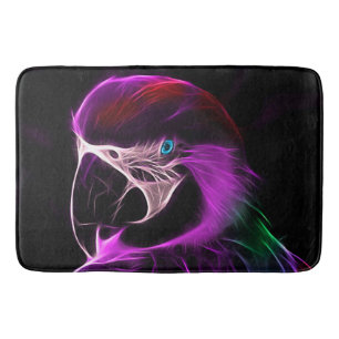 Awesome Plum Glow Parrot Bath Mat