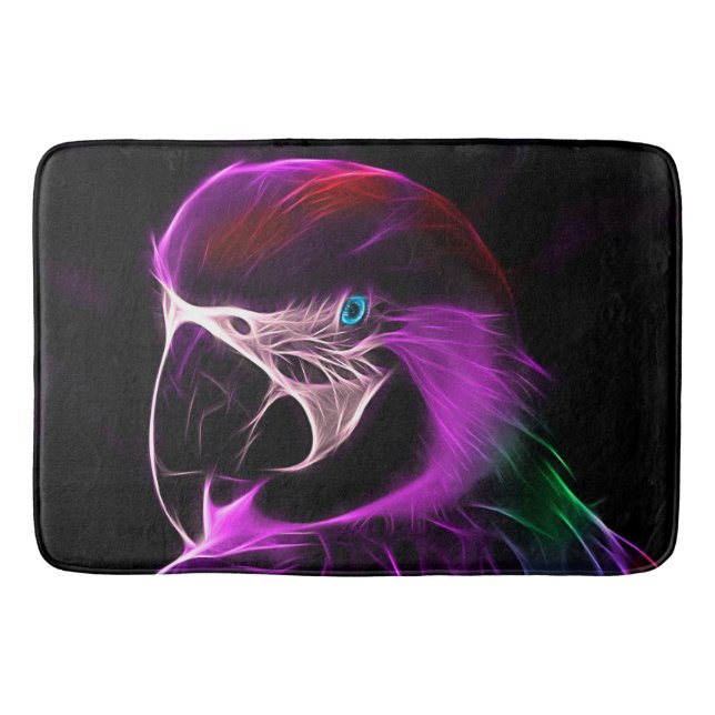 Awesome Plum Glow Parrot Bath Mat (Front)