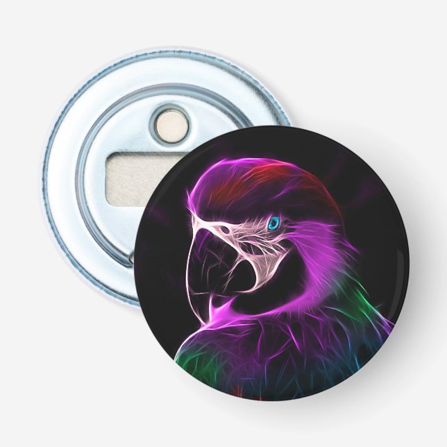 Awesome Plum Glow Parrot Bottle Opener (Front)