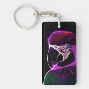 Awesome Plum Glow Parrot Keychain