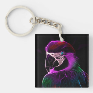 Awesome Plum Glow Parrot Keychain