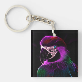 Awesome Plum Glow Parrot Keychain