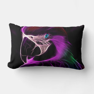 Awesome Plum Glow Parrot Lumbar Pillow