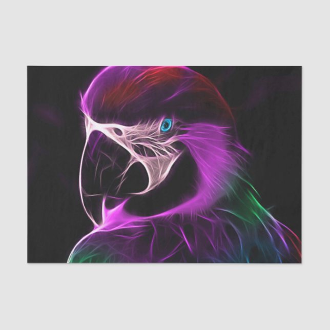 Awesome Plum Glow Parrot Tissue Paper (Front)