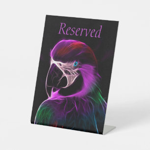 Awesome Plum Glowing Reservation Parrot  Pedestal Sign