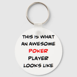 awesome poker player coffee mug keychain