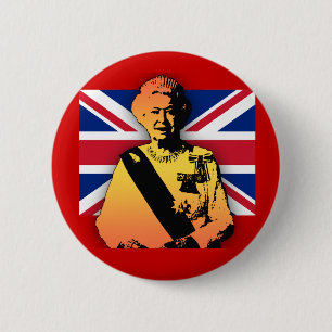 Awesome Pop Art Diamond Jubilee with Union Jack 2 Inch Round Button