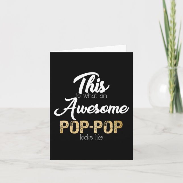 Awesome Pop-Pop Special Grandpa  Card (Front)