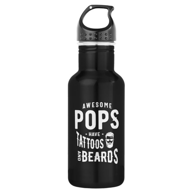 Awesome Pops Have Tattoos and Beards 532 Ml Water Bottle (Front)