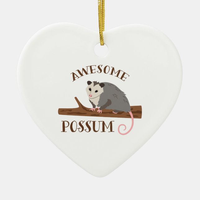 Awesome Possum Ceramic Ornament (Front)