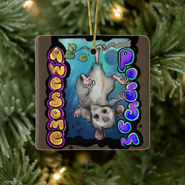 Awesome Possum! Ceramic Ornament (Tree)