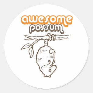 AWESOME POSSUM CLASSIC ROUND STICKER