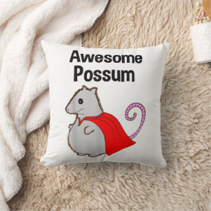 Awesome Possum Funny, Cute. Animal Lover Throw Pillow