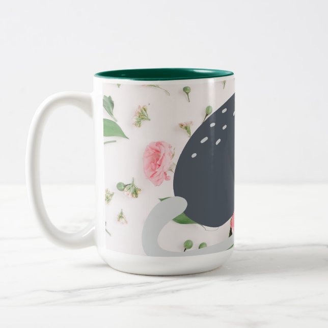 Awesome Possum Oppossum Rose Floral Coffee Mug  (Left)
