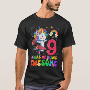 Awesome Princess Unicorn Birthday 9 Year Old Girl  T-Shirt