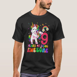 Awesome Princess Unicorn Birthday 9 Year Old Girl  T-Shirt