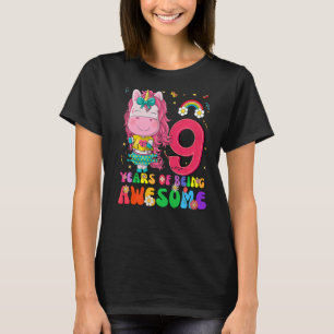 Awesome Princess Unicorn Birthday 9 Year Old Girl T-Shirt
