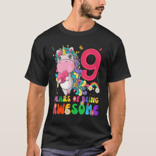 Awesome Princess Unicorn Birthday 9 Year Old Girl  T-Shirt