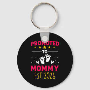 Awesome Promoted To Mommy 2026 Pregnancy Announcem Keychain