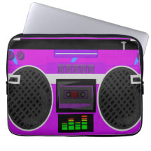 Awesome Purple Illustrated 80s Boombox