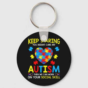 Awesome Puzzle Piece TShirt Autism Awareness for b Keychain