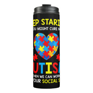 Awesome Puzzle Piece TShirt Autism Awareness for b Thermal Tumbler