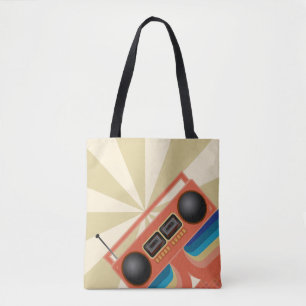 Awesome Red Boom Box Tote Bag