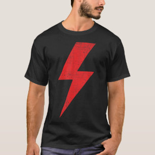 Awesome Retro Distressed Front ' Back RED Lightnin T-Shirt