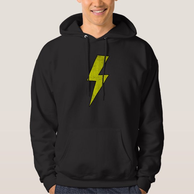 Awesome Retro Front & Back BLACK & YELLOW Lightnin Hoodie (Front)
