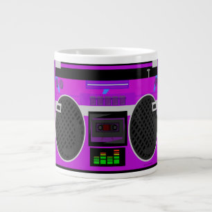 Awesome Retro Purple Boombox Large Coffee Mug