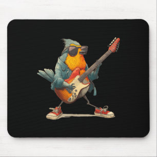 Awesome Robin Bird With Electric Guitar For Boys A Mouse Pad