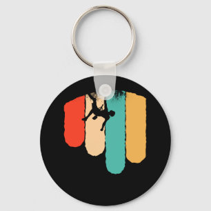 Awesome Rock Climbing Retro Mountain Climber Hiker Keychain