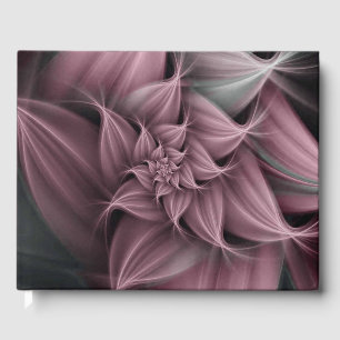 Awesome Rose Flower Fractal Information Spine Guest Book
