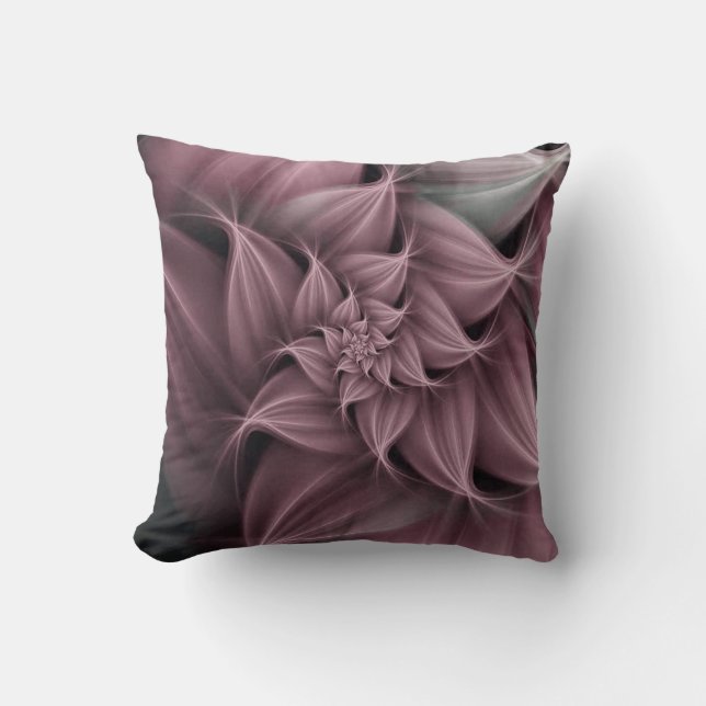 Awesome Rose Flower Fractal  Throw Pillow (Front)