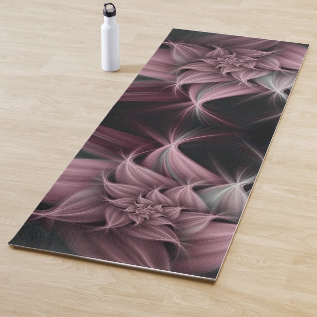 Awesome Rose Flower Fractal  Yoga Mat (In Situ)