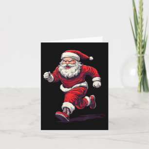 Awesome Running Santa Outfit For Jogging And Xmas Card