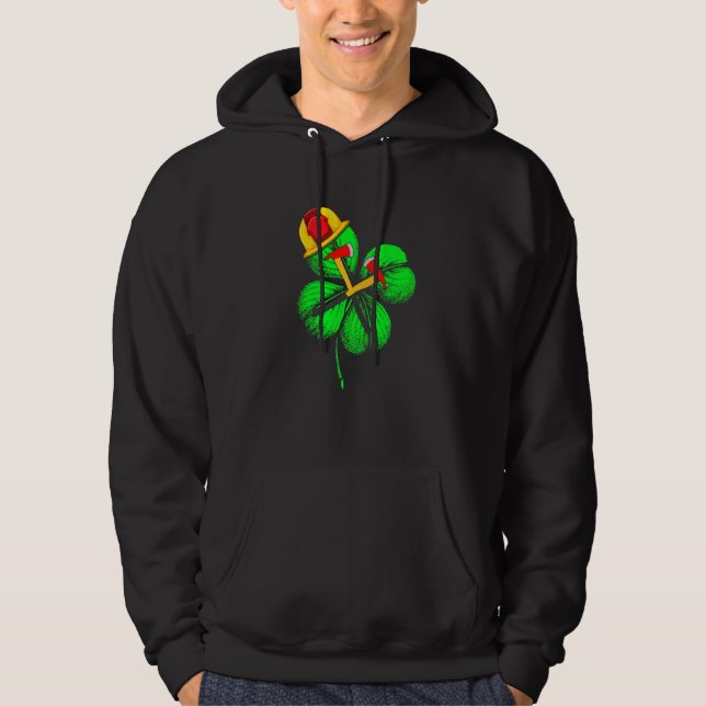 Awesome Saint Patrick S Day Firefighter Shamrock H Hoodie (Front)