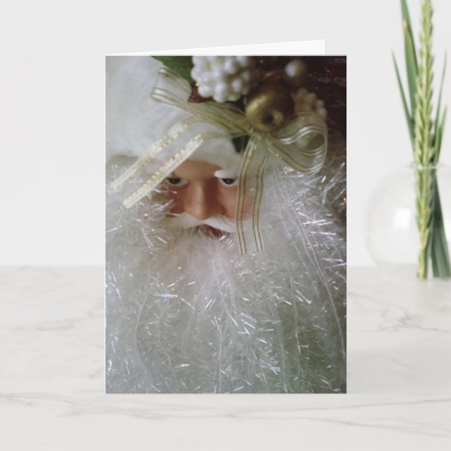 AWESOME SANTA ON HIS WAY TO SAY "MERRY CHRISTMAS" HOLIDAY CARD (Front)