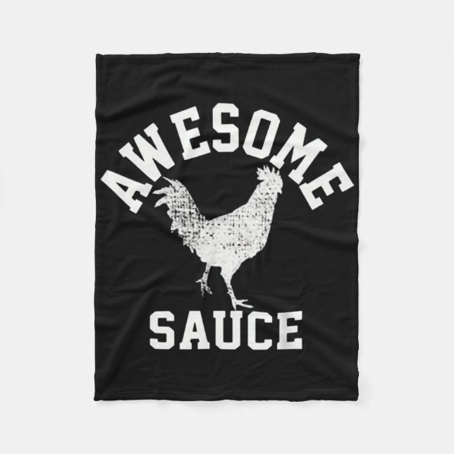 Awesome Sauce Rooster Chicken  Fleece Blanket (Front)
