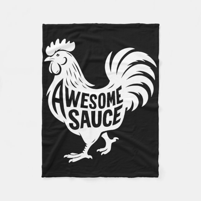 Awesome Sauce Rooster Chicken  Fleece Blanket (Front)