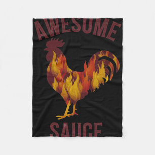Awesome Sauce Rooster Chicken Sauce Men Women Pet Fleece Blanket