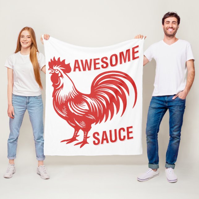 Awesome Sauce Rooster Funny Fleece Blanket (In Situ)