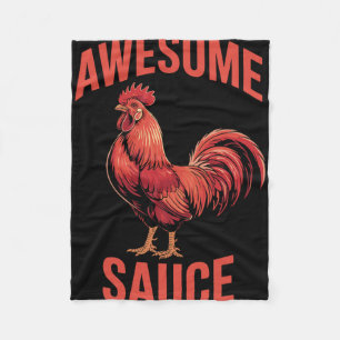 Awesome Sauce Rooster Shirt Funny Chicken Humour V Fleece Blanket