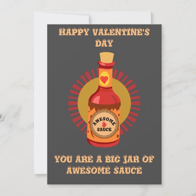 Awesome Sauce Valentine Note Card T-Shirt (Front)