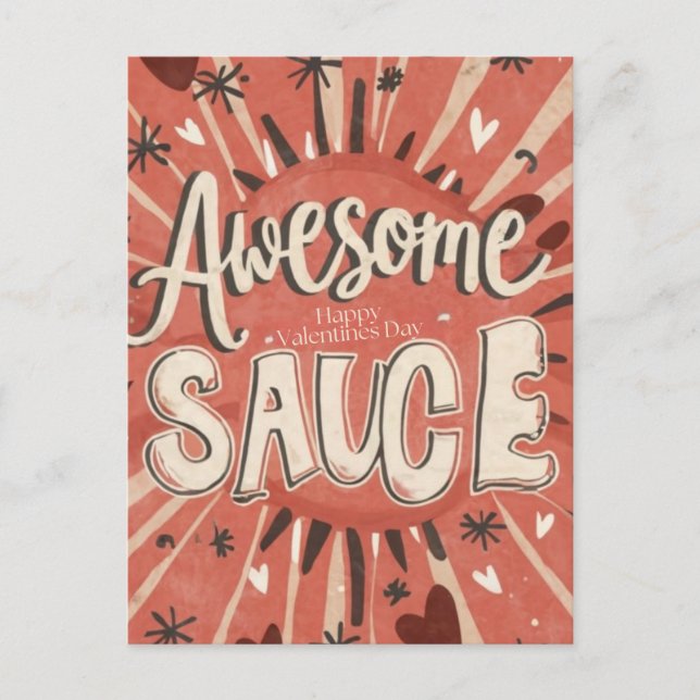 Awesome Sauce Valentine Postcard (Front)