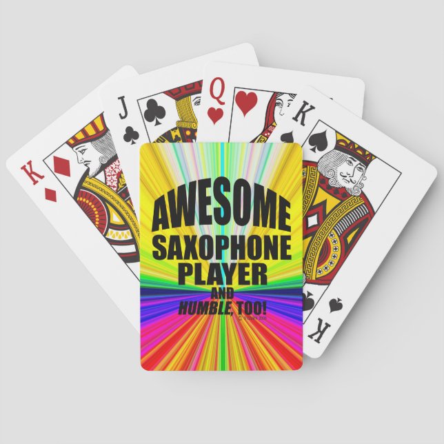 Awesome Saxophone Player Playing Cards (Back)