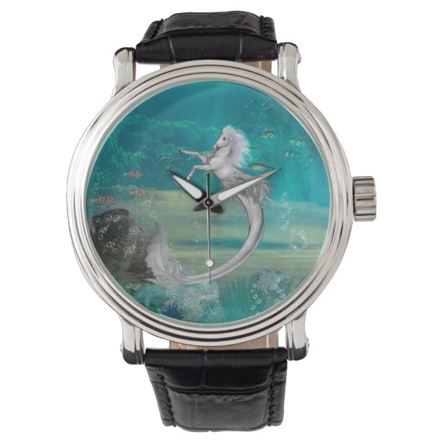 Awesome seahorse in the deep ocean watch (Front)