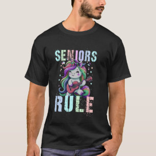 Awesome SENIORS RULE Rock Star Graduated Signature T-Shirt