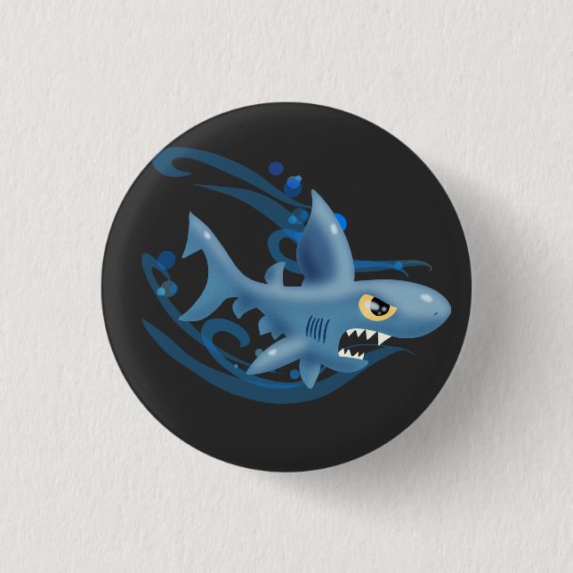 Awesome Shark 1 Inch Round Button (Front)